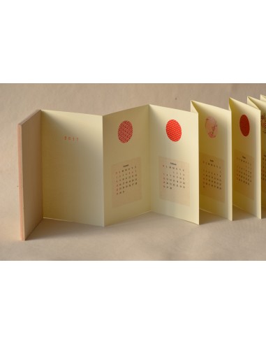 calendar washi red struttura concertina