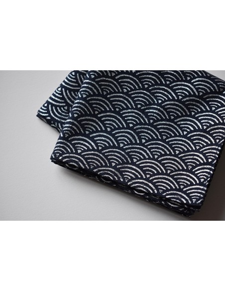 Furoshiki 107 Seigaiha  Blu/argento