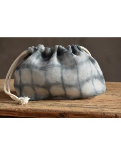 Kinchaku grey chevron