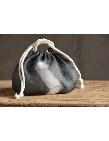 Kinchaku grey chevron