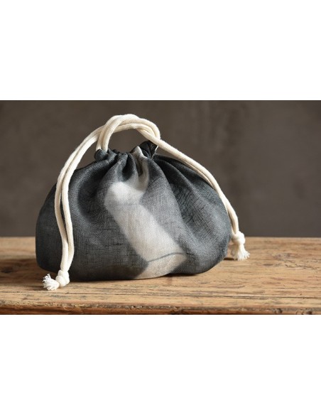 Kinchaku grey chevron