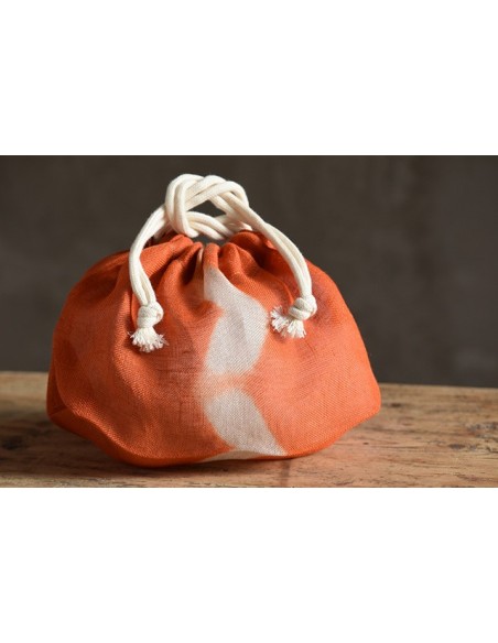 Kinchaku orange chevron