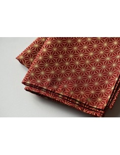 Furoshiki 110 Asanoha rosso e oro