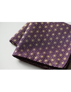 Furoshiki 111 Asanoha viola e oro