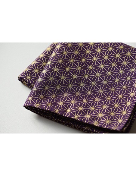 Furoshiki 111 Asanoha viola e oro