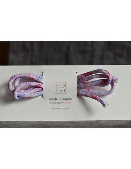 Cordino chirimen lilla con fiori