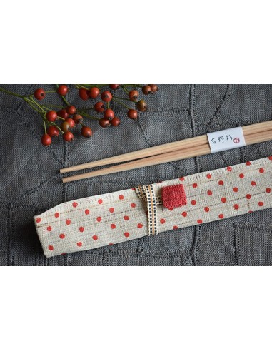 Hashi e porta hashi in tessuto pois