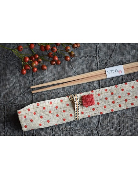 Hashi e porta hashi in tessuto pois