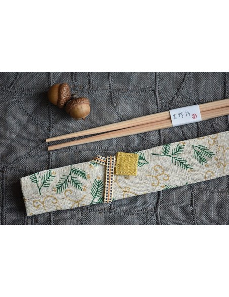 Hashi e porta hashi in tessuto pino