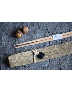 Hashi e porta hashi in tessuto verde