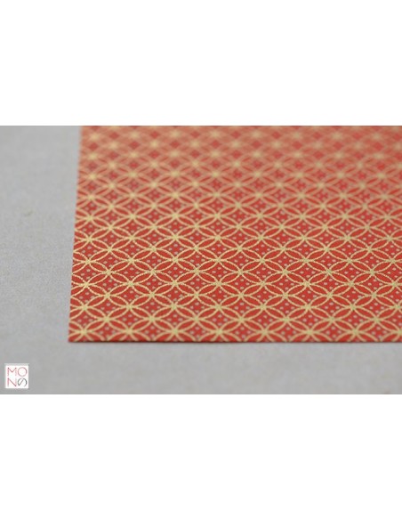 Chiyogami 003 geometrie oro bianco su rosso