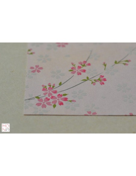 Chiyogami fiori ciliegio su rosa