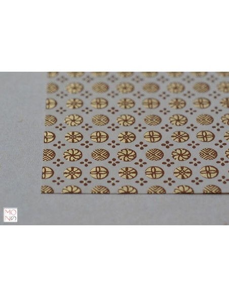 Chiyogami 051 oro marrone su beige