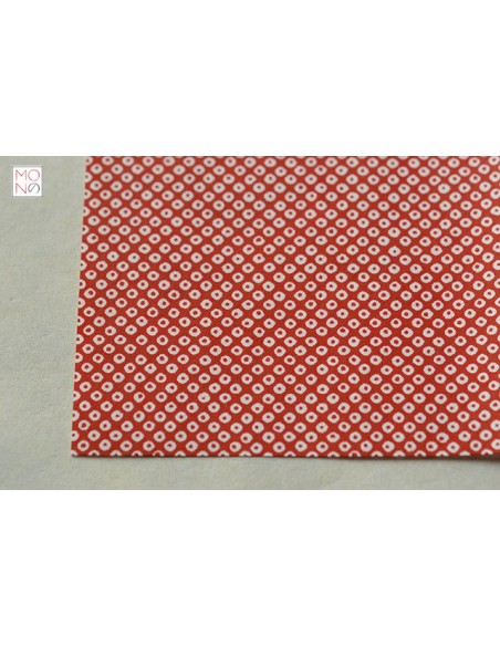 Chiyogami 100 Kanoko bianco su rosso