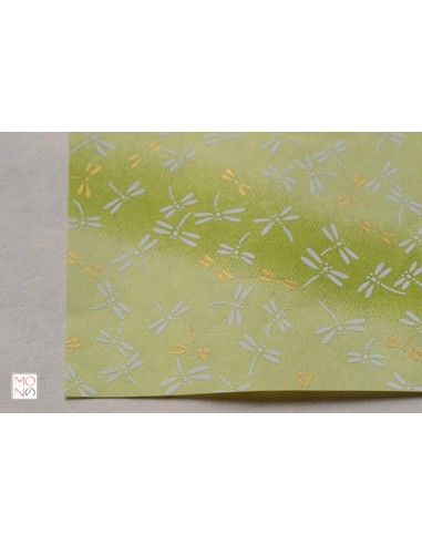 Chiyogami 077 libellula su verde