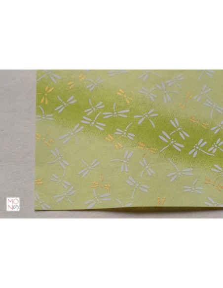 Chiyogami 077 libellula su verde